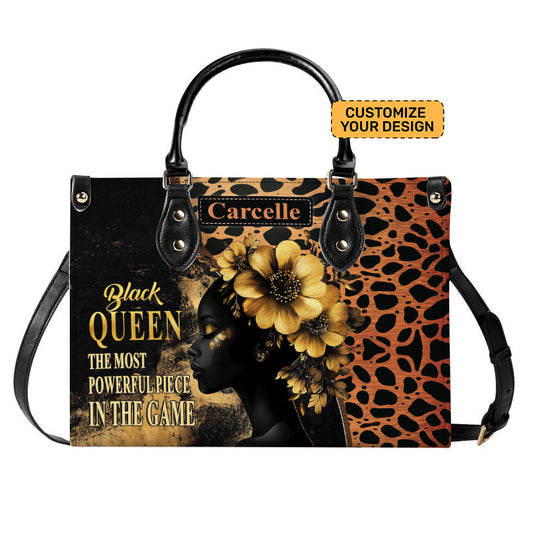 Black Queen PU Leather Handbag – Leopard Print Leather Handbag for Afro Women ID-0408-N3WY