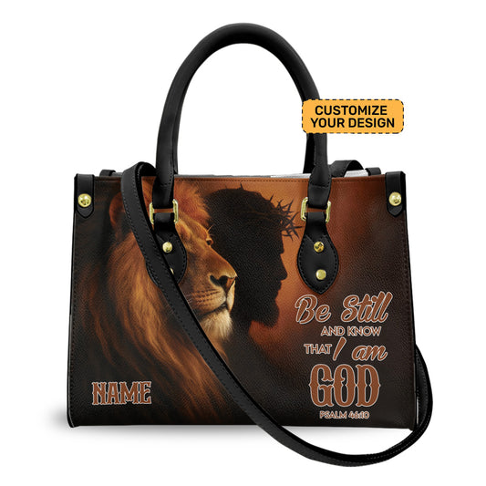 Be Still and Know That I am God Jesus Motivational Religious Bag- Bible Verse PU Leather Handbag ID-0503-W5V4