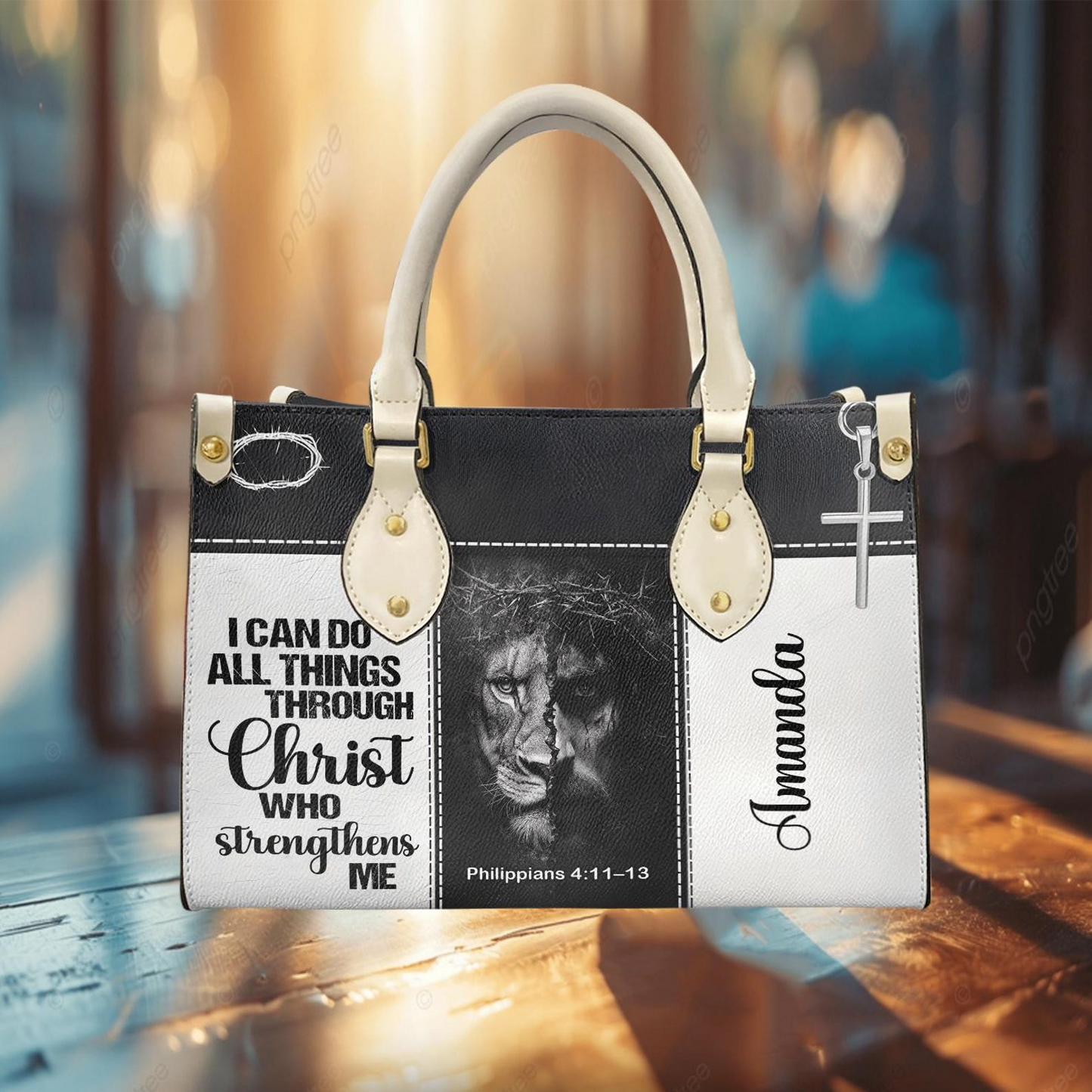 I Can Do All Things Through Christ Who Strengthens Me - Personalized Leather Handbag