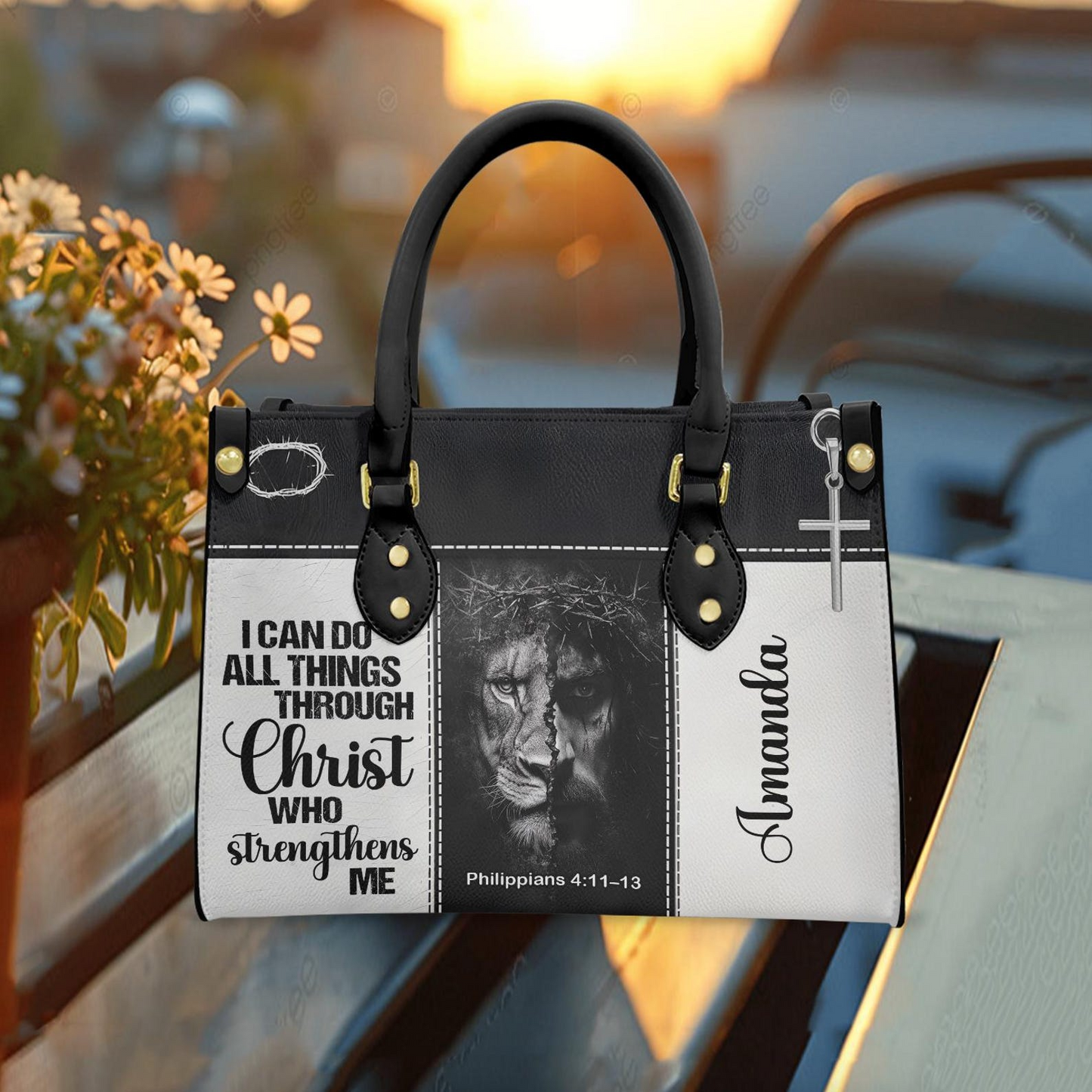 I Can Do All Things Through Christ Who Strengthens Me - Personalized Leather Handbag