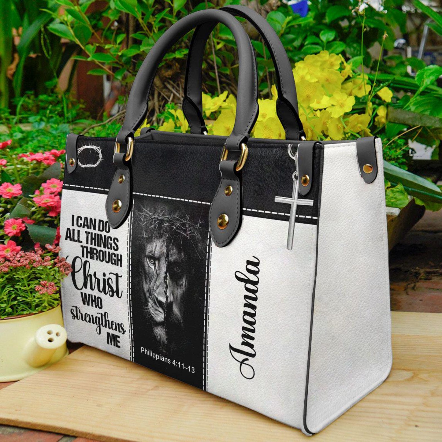 I Can Do All Things Through Christ Who Strengthens Me - Personalized Leather Handbag