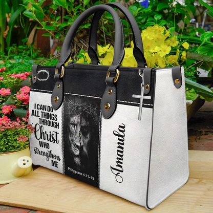 I Can Do All Things Through Christ Who Strengthens Me - Personalized Leather Handbag