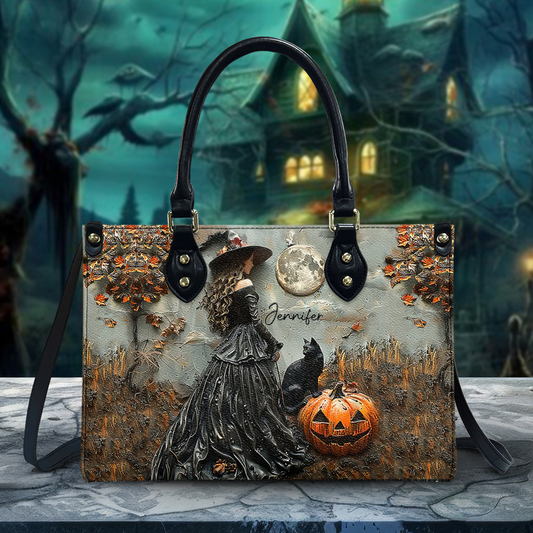 Witchy Gothic PU Leather Handbag-Spooky Halloween Bags