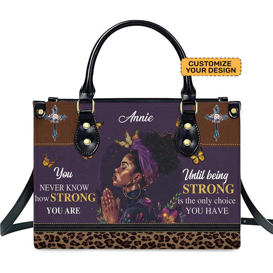 Leather Handbag With Motivational For African American Women-Personalized Black Girls Handbag ID-0503-T2QB